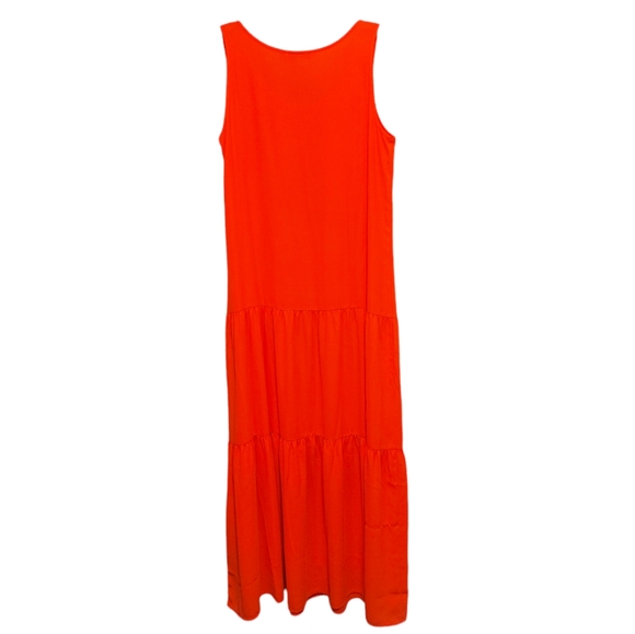 Elizabeth and Jane's Orange 3 Tiered Sleeveless Maxi Dress Women's Size Medium M - Picture 5 of 13
